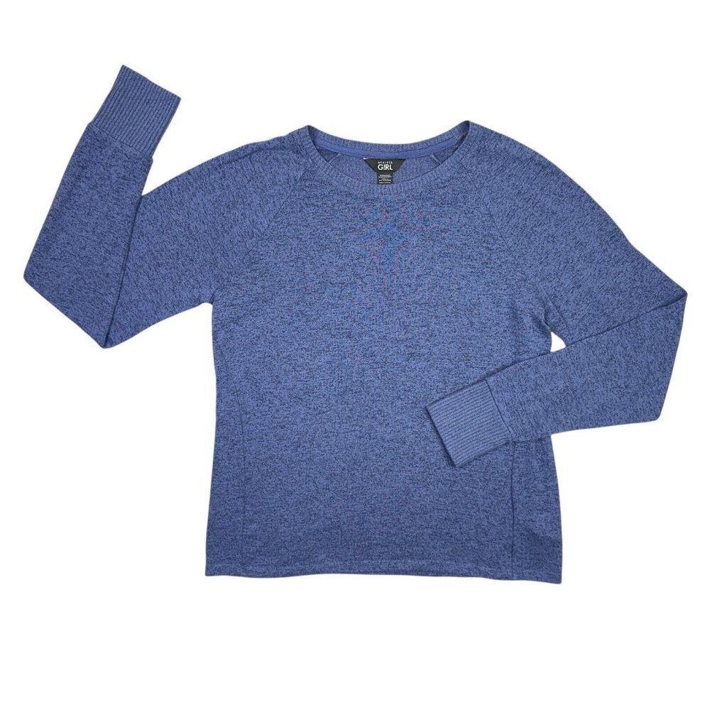 Athleta Girl Sweater Top Size XXL 16 2XL Blue Up For The Challenge Long Sleeve